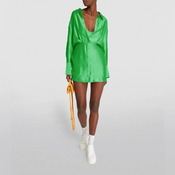 Gauge81 Devin Kelly Green‎ Layered Button-Down Long Sleeve Mini Dress Size XS - Picture 1 of 15